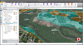 Utilize world-wide high resolution 3D digital elevation terrain data from map services for automated cross section extraction and creation of flood maps. Utilize web-based mapping services for aerial orthophotos, FEMA flood maps, watershed delineation, river centerline alignment, and more.